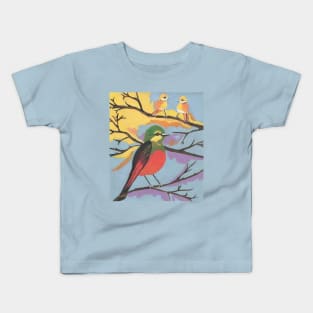 COLORFUL Bird Painting Kids T-Shirt